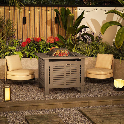 YODOLLA 30 Inch Fire Pit Table, Black