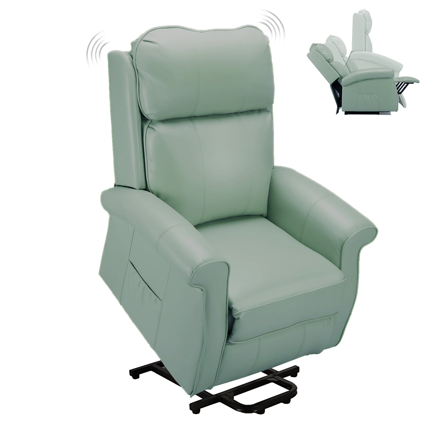 YODOLLA Electric Power Lift Recliner Chair for Elderly, Faux Leather, Mint Green