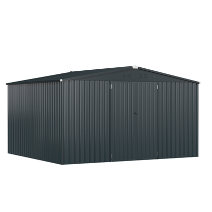 YODOLLA Shed 12' x 10' Outdoor Storage Shed, Dark Grey