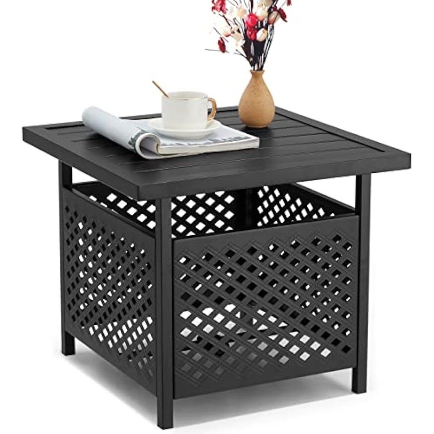 YODOLLA Metal Umbrella Table with 1.58" Hole