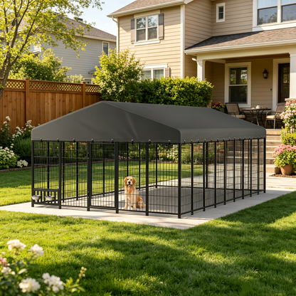 YODOLLA 10x20 Ft Outdoor Dog Kennel, Extra Large Dog Run