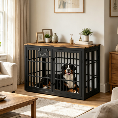 YODOLLA 46'' Dog Crate Furniture for XX-Large Dogs, Rustic Brown