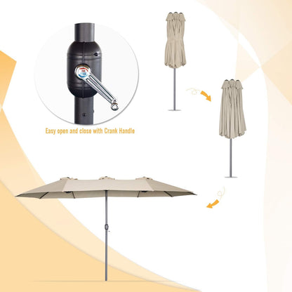 YODOLLA rectangular double-sided patio umbrella