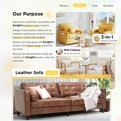 YODOLLA 36" Convertible Chair Bed, Yellow