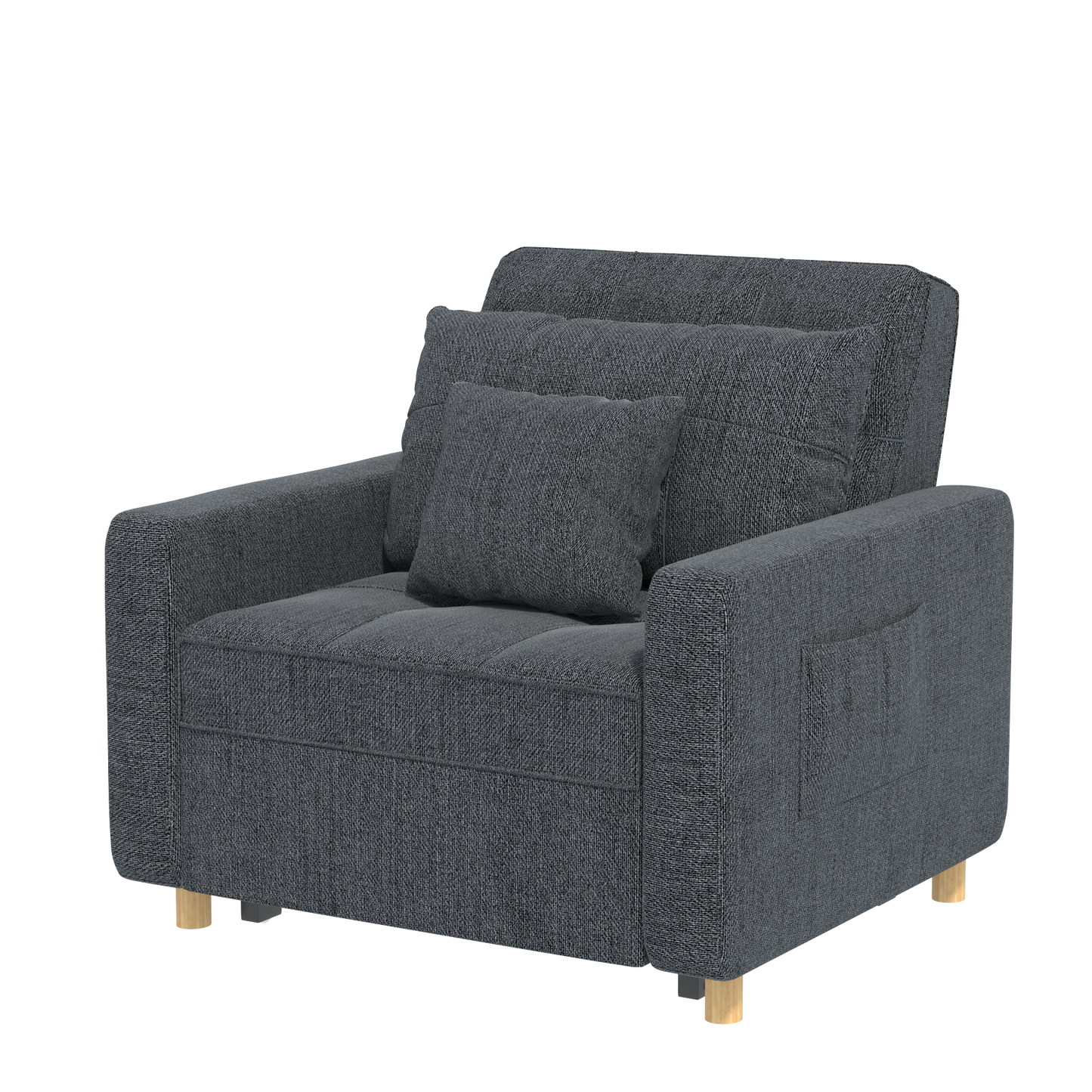 YODOLLA 36" Convertible Chair Bed, Dark Gray