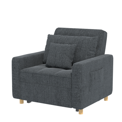 YODOLLA 36" Convertible Chair Bed, Dark Gray