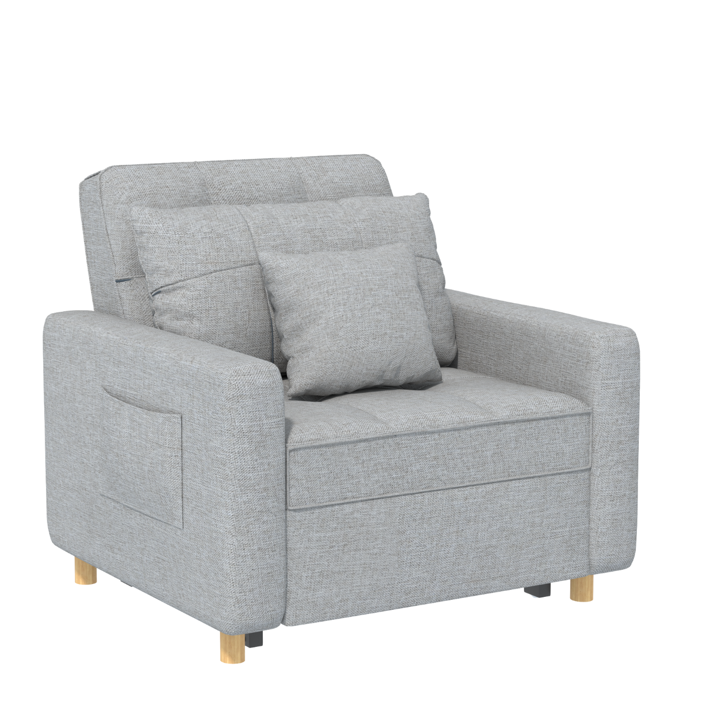 YODOLLA 36" Convertible Chair Bed, Gray