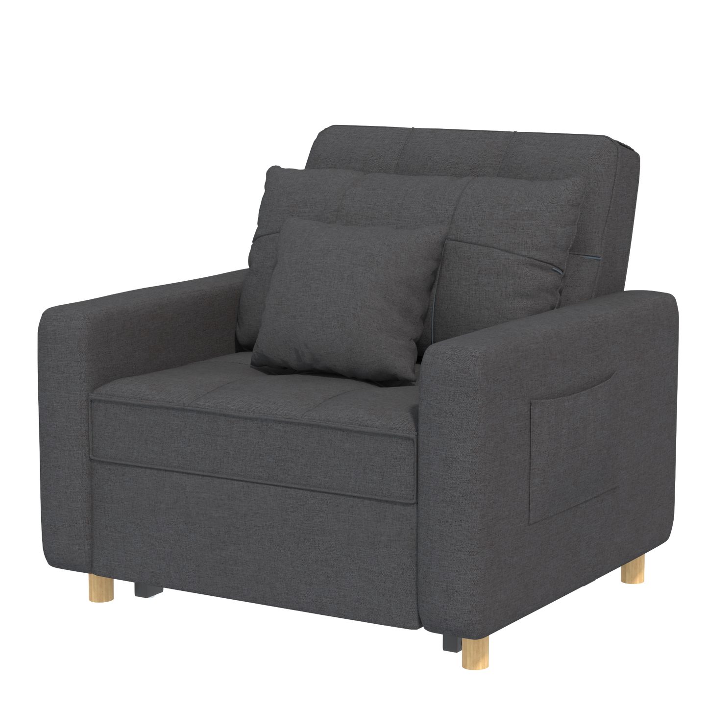 YODOLLA 36" Convertible Chair Bed, Modern Grey