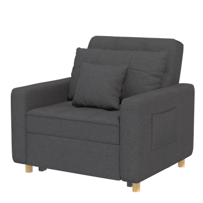 YODOLLA 36" Convertible Chair Bed, Modern Grey