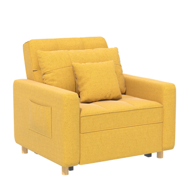 YODOLLA 36" Convertible Chair Bed, Yellow