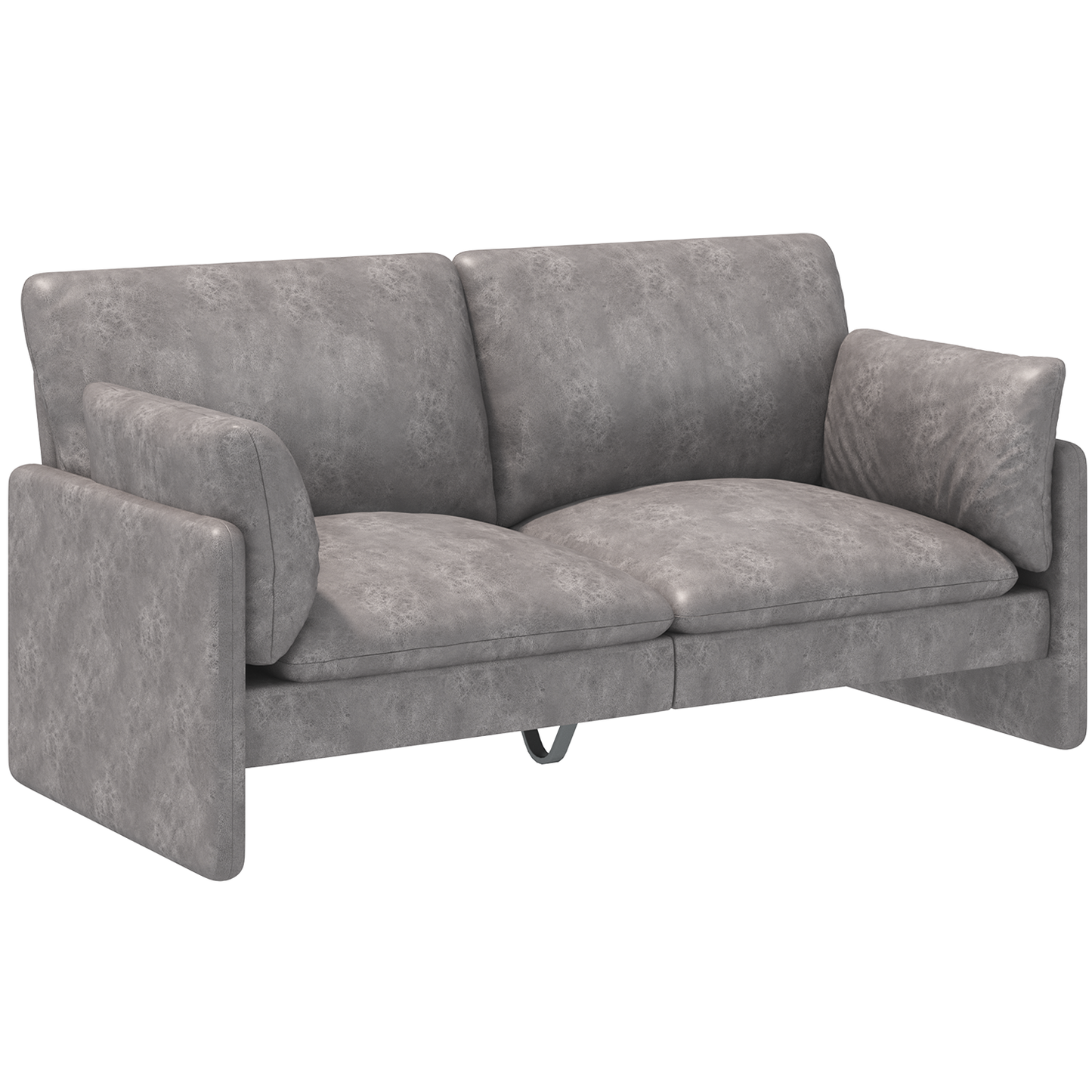 YODOLLA 68'' Modern Love Seat Sofa Couches, Faux Leather Gray