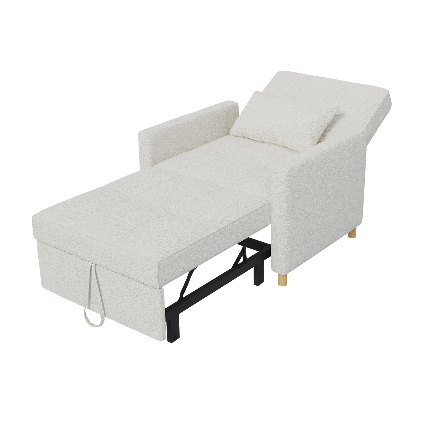 YODOLLA 3 in 1 Chair Bed Sleeper for Adults, Teddy White