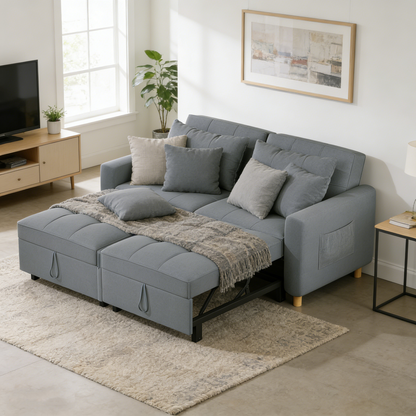 YODOLLA Comfortable 3-1 Convertible Sofa Bed, Dark Gray