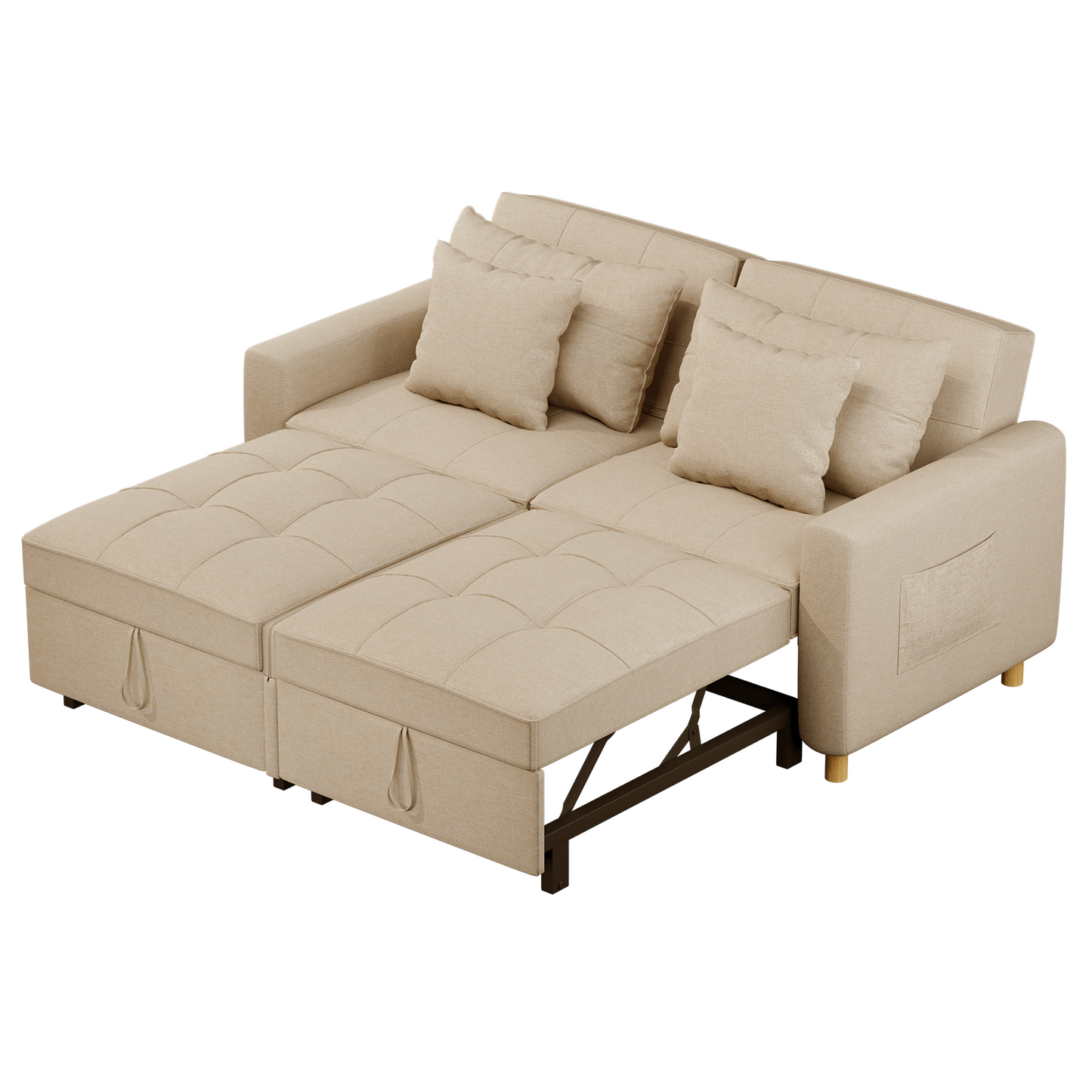 YODOLLA Comfortable 3-1 Convertible Sofa Bed,Beige