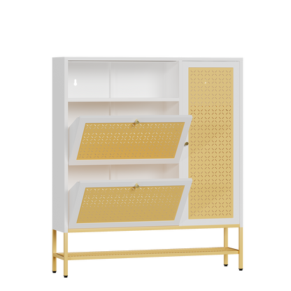 YODOLLA Shoe Storage Cabinet with 2 Flip Drawers Hidden Shoe Organizer