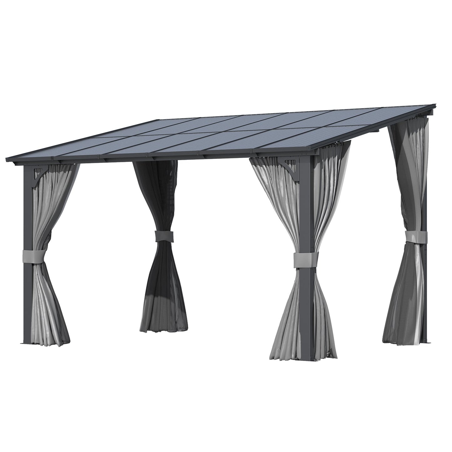 YODOLLA 12' x 8' Gazebo Outdoor Pergola Gazebo with Curtains and Netting