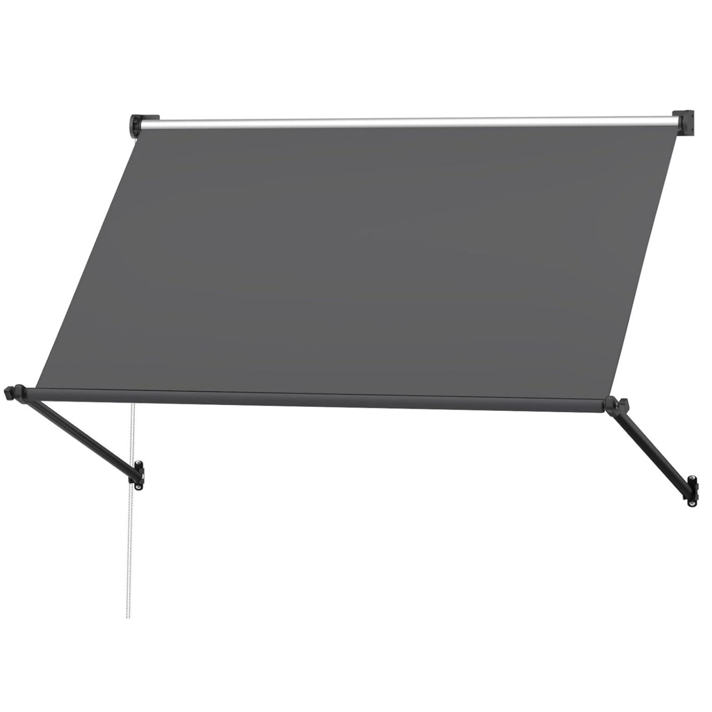 YODOLLA Retractable Awning, Manual Outdoor Awnings, Dark Grey