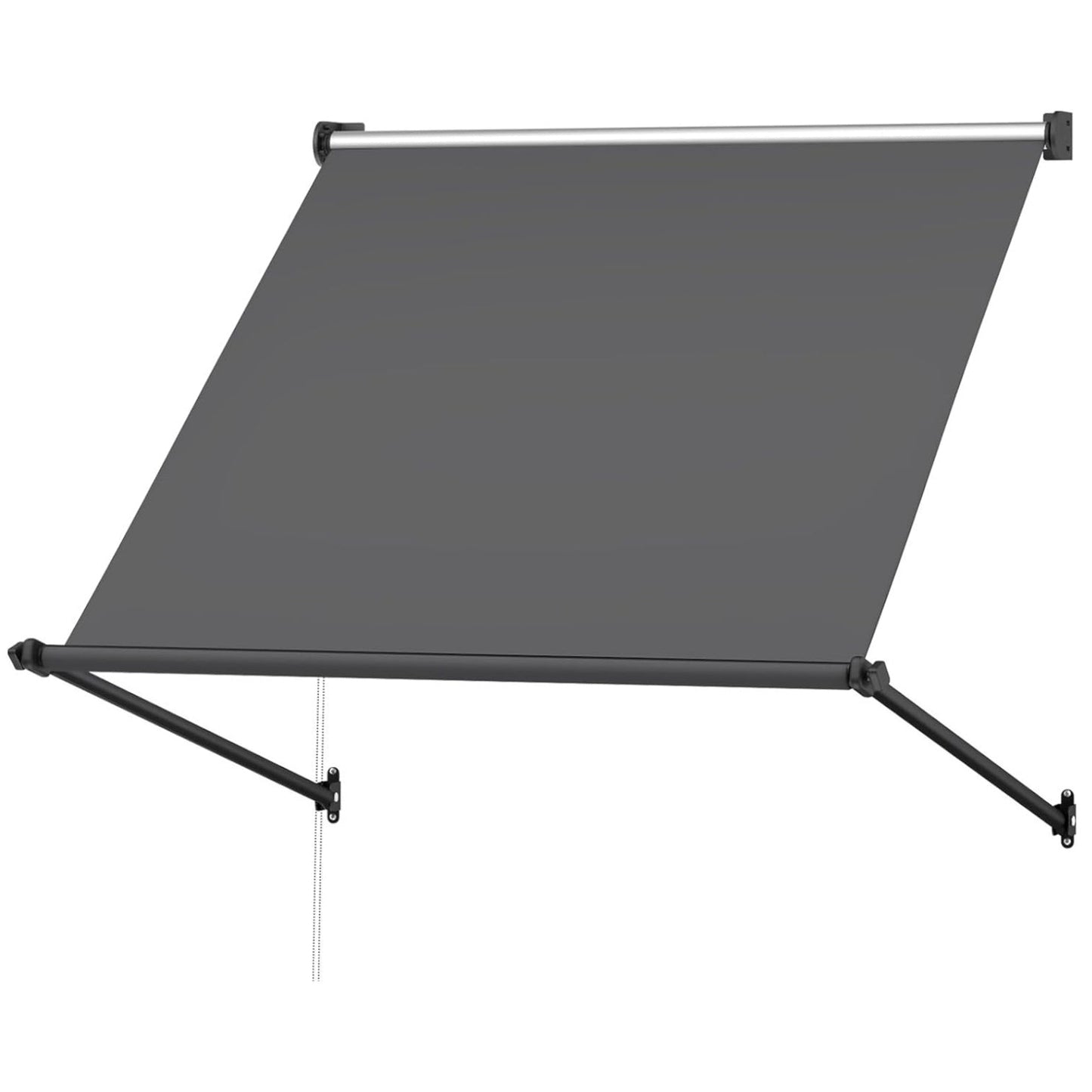YODOLLA Retractable Awning, Manual Outdoor Awnings, Dark Grey
