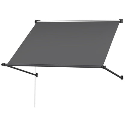 YODOLLA Retractable Awning, Manual Outdoor Awnings, Dark Grey