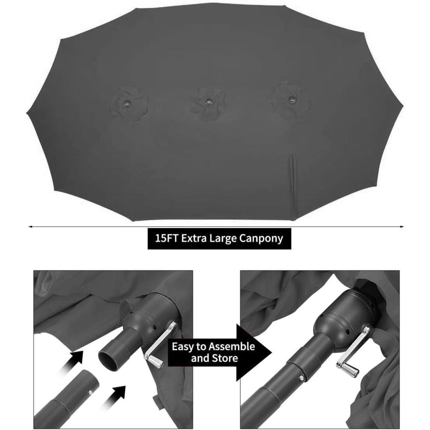 YODOLLA large wind-resistant patio umbrella for outdoor use
