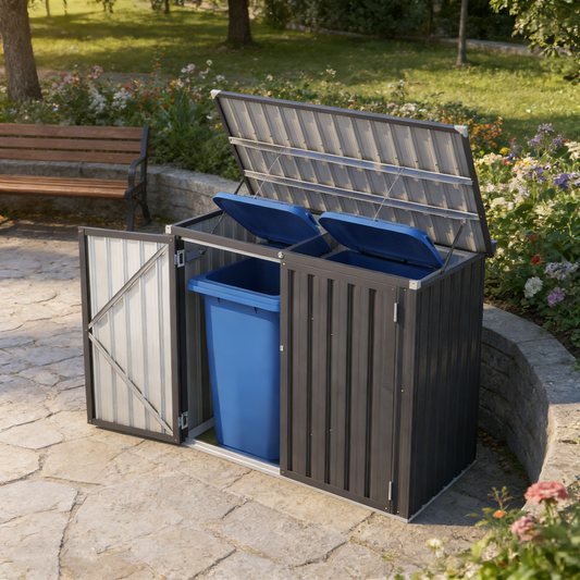 YODOLLA 46 Cu.Ft Outdoor Horizontal Storage Shed, Dark Grey