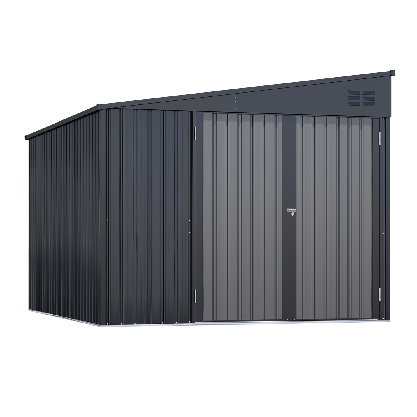 YODOLLA 8x10 Lean-to Shed, Outdoor Storage Shed, Dark Gray