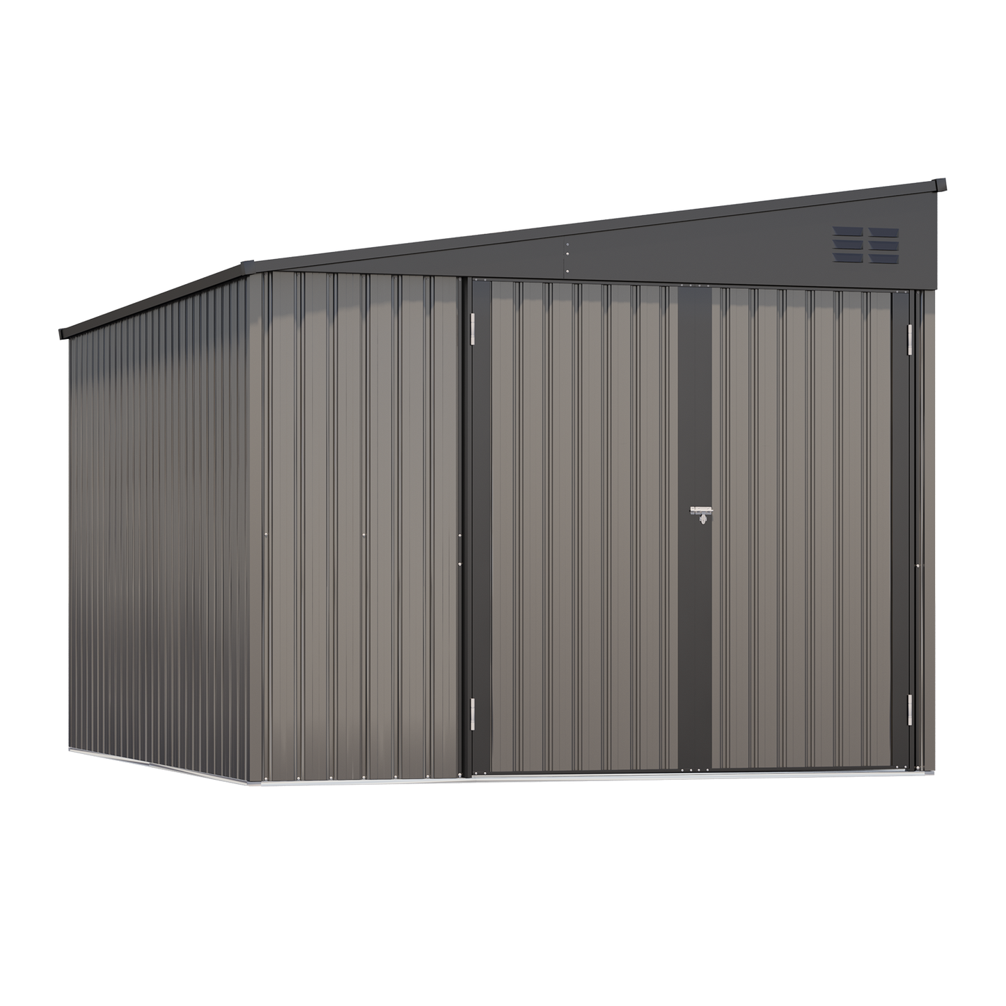 YODOLLA 8x10 Lean-to Shed, Outdoor Storage Shed, Gray