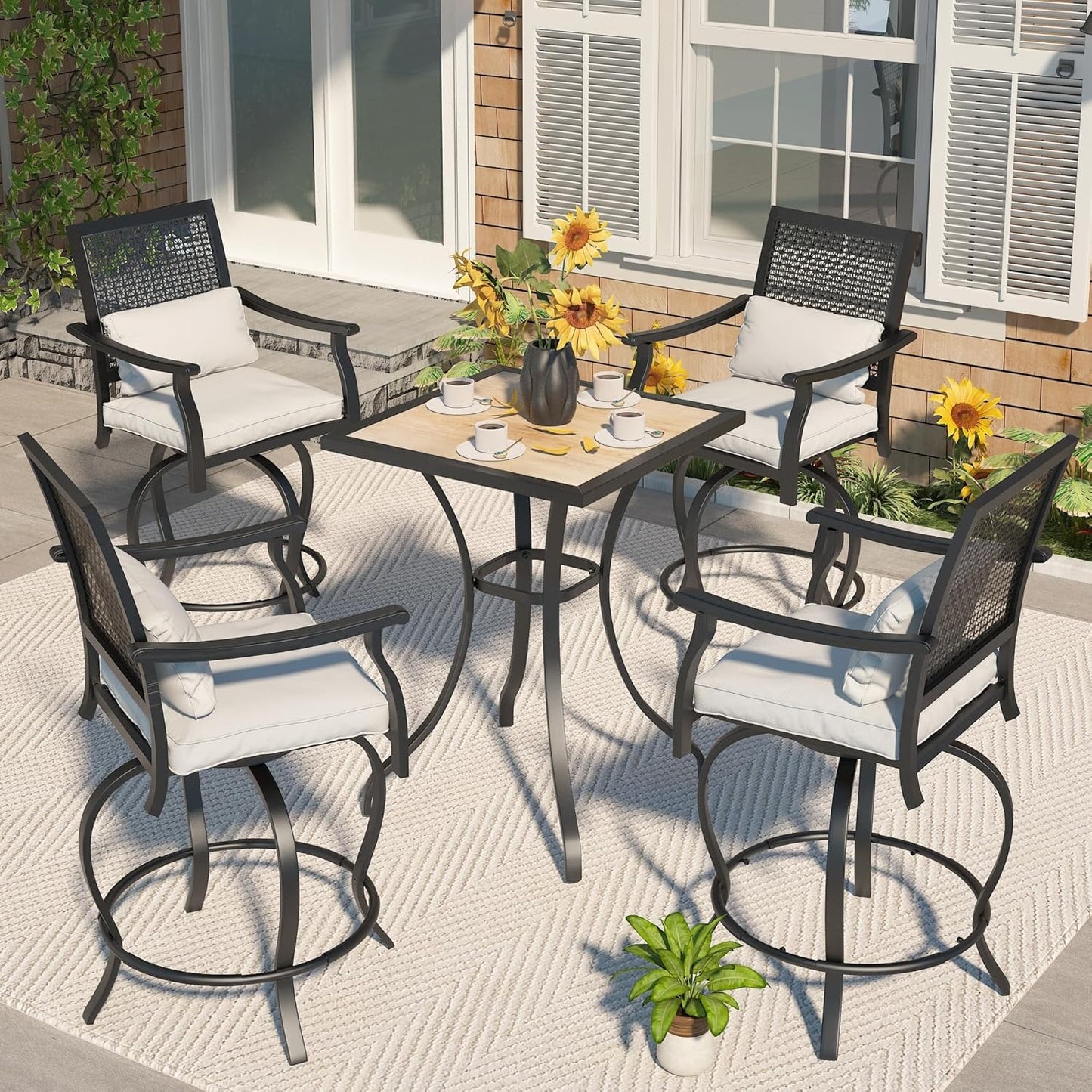 YODOLLA High Top Patio Bar Set Dining Table Set