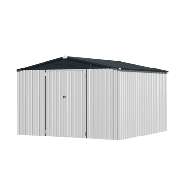 YODOLLA 10'x10' White Metal Storage Shed