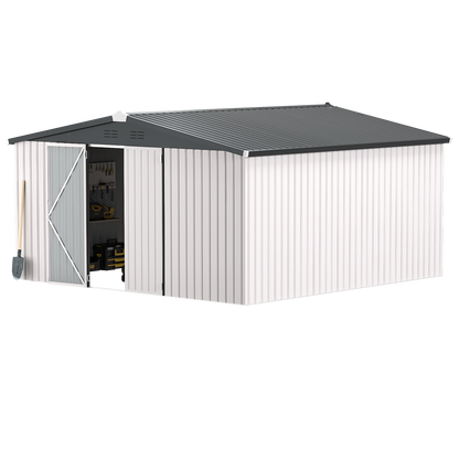 YODOLLA Shed 12' x 12' Storage Shed, White