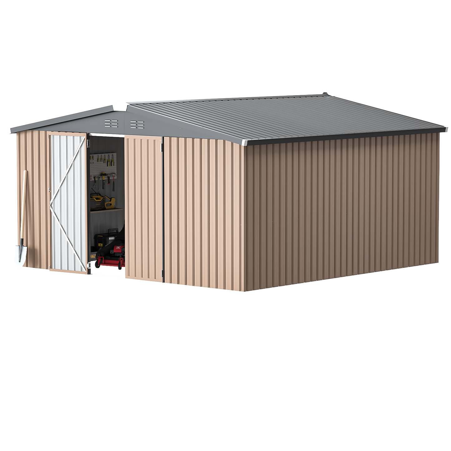 YODOLLA Shed 12' x 12' Storage Shed, Grey