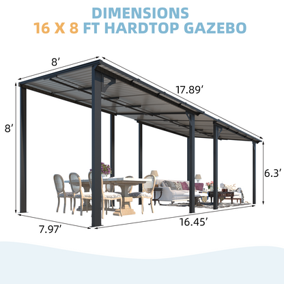 YODOLLA 8'/10'/12' Wide Wall-Mounted Gazebo Pergola Connector