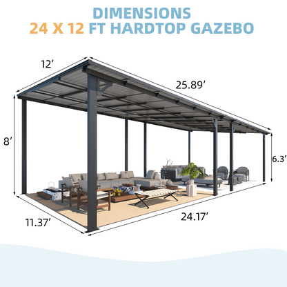 YODOLLA 8'/10'/12' Wide Wall-Mounted Gazebo Pergola Connector