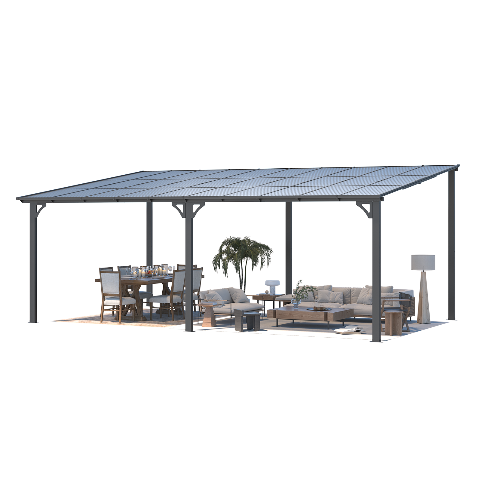 YODOLLA Large Wall-Mounted 20x12 Hardtop Gazebo