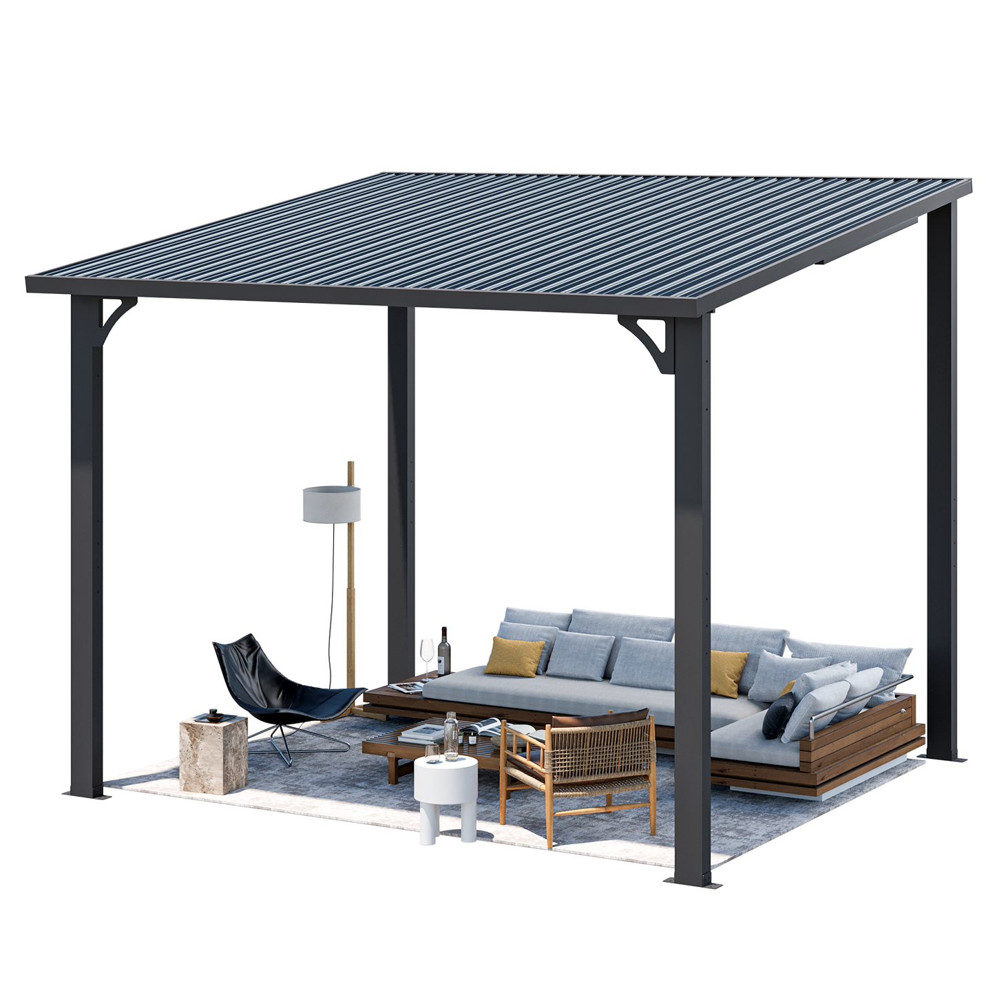 YODOLLA Small 10x8 Heavy Duty Lean To Pergola