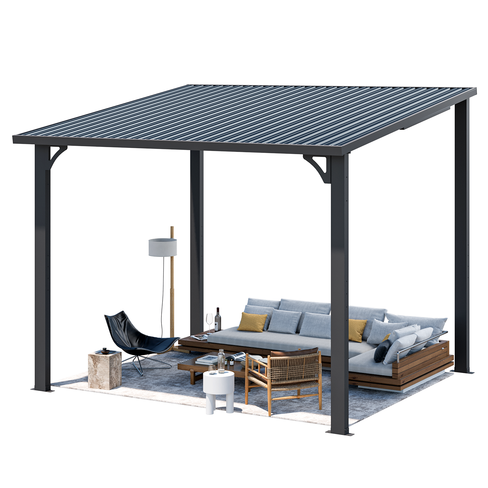 YODOLLA Small 10x8 Heavy Duty Lean To Pergola