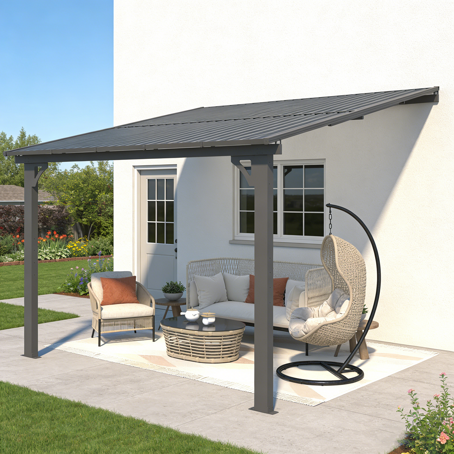 YODOLLA 10x10 Outdoor Hardtop Gazebo Adjustable Height (6.5-9.8Ft) Pergola