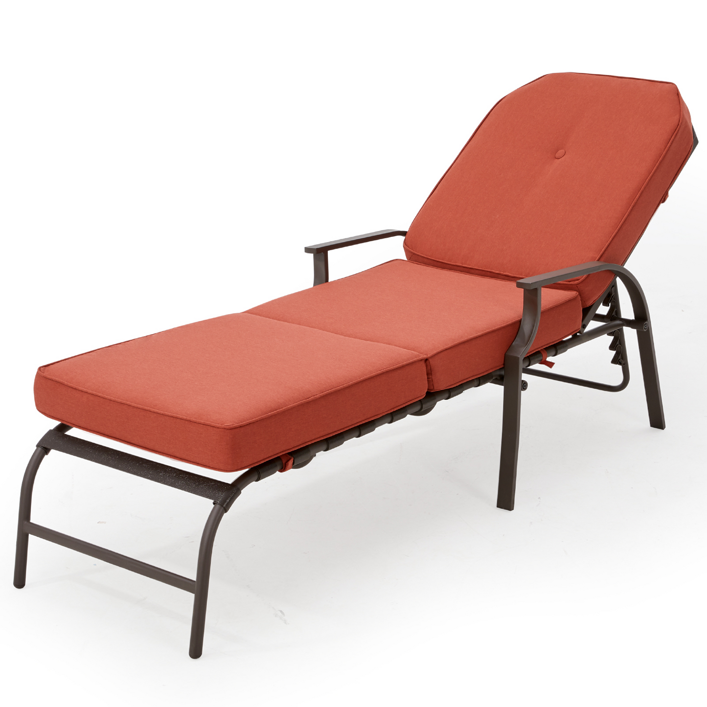 YODOLLA Adjustable Outdoor Chaise Lounge, Orange