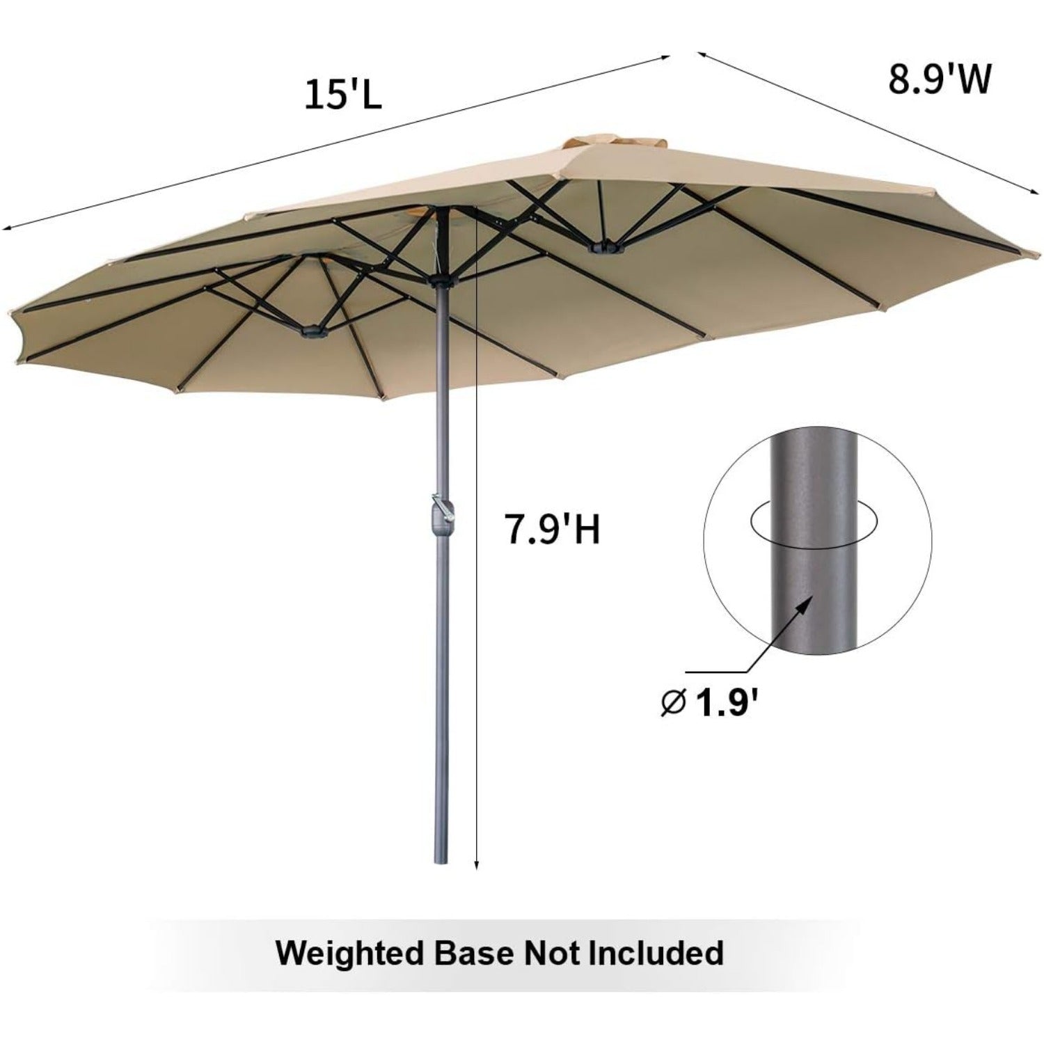 YODOLLA cheap rectangular patio umbrella
