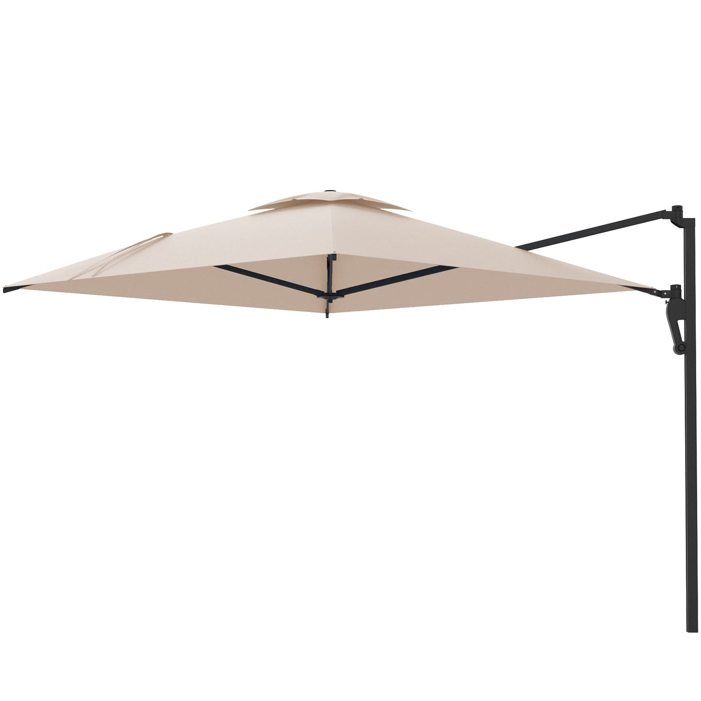 YODOLLA 10ft Wall Mounted Patio Umbrella, Rectangle Outdoor Patio Umbrella