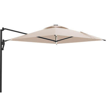YODOLLA 10ft Solar LED Cantilever Patio Umbrella, Rectangular Wall Mounted Outdoor Large Offset Umbrellas