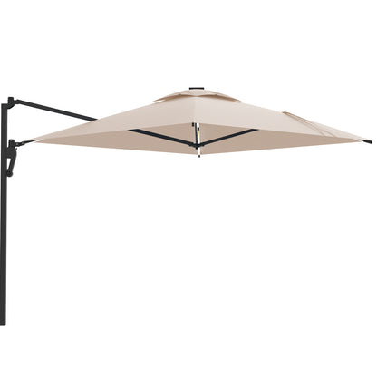 YODOLLA 10ft Solar LED Cantilever Patio Umbrella, Rectangular Wall Mounted Outdoor Large Offset Umbrellas