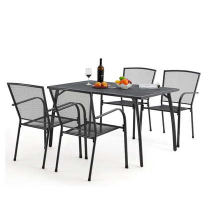YODOLLA 51”x31” Rectangular Steel Patio Dining Table