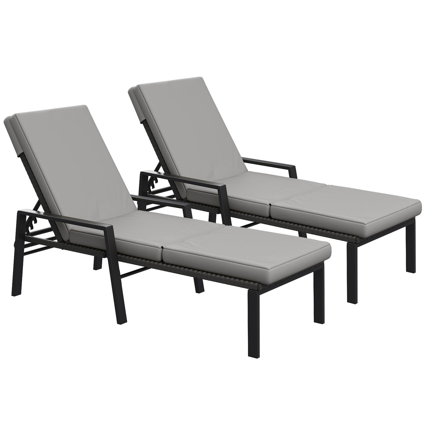 YODOLLA Chaise Lounge Chairs for Outside Set of 2 with Removable Cushion