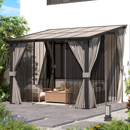 YODOLLA 10x8 Small Wall-Mounted Lean to Pergola