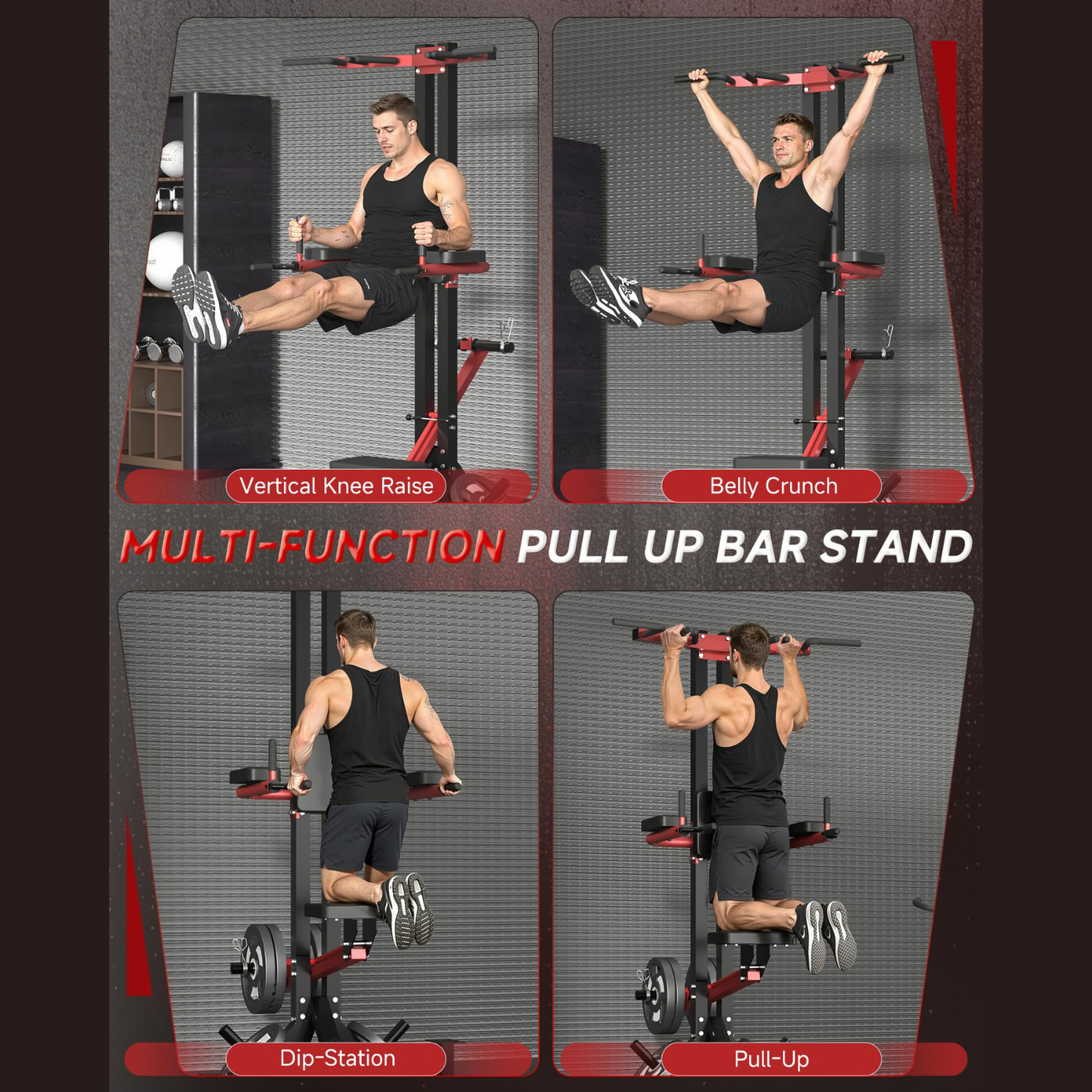 YODOLLA Power Tower Pull Up & Dip Station, Leverage Assisted Dip Machine