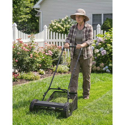 YODOLLA 14-Inch Manual Lawn Mower, 5 Blades Push Reel Lawn Mower