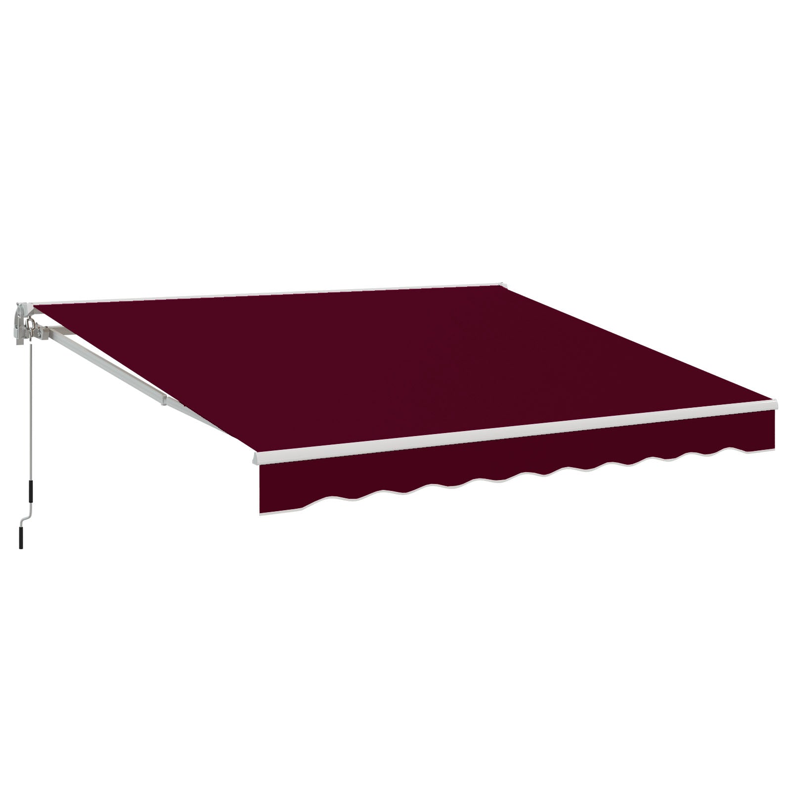 YODOLLA 10x8 retractable patio awning, wine red.