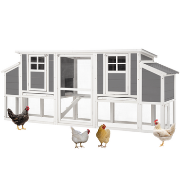 YODOLLA 98'' Extra Large Chicken Coop with Run, Wood Chicken House with 4 Nesting Boxes for 6-8 Chickens
