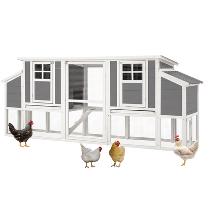 YODOLLA 98'' Extra Large Chicken Coop with Run, Wood Chicken House with 4 Nesting Boxes for 6-8 Chickens